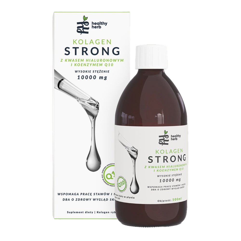 Healthy Herb Kolagen Strong 10000 mg, z kwasem hialuronowym i koenzymem Q10, 500 ml