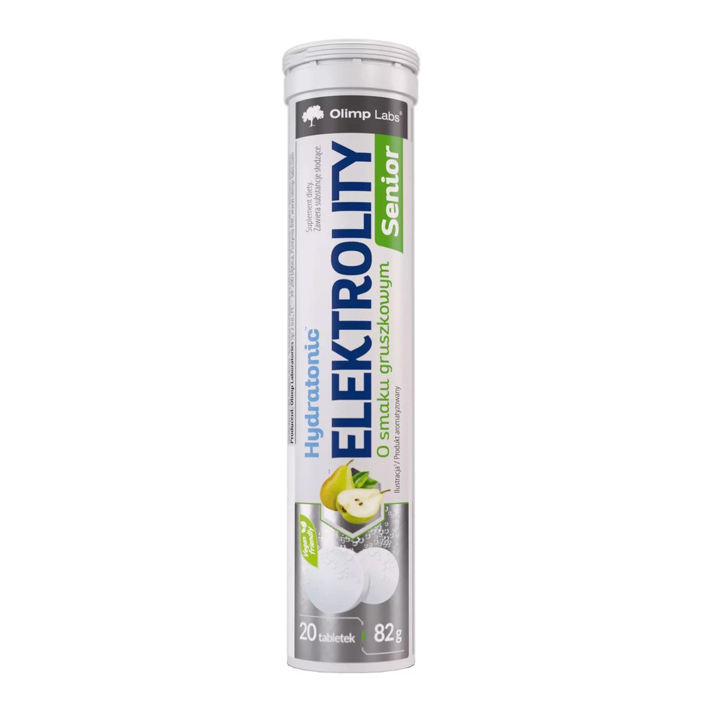 Olimp Hydratonic Elektrolity Senior, smak gruszkowy, 20 tabletek musujących