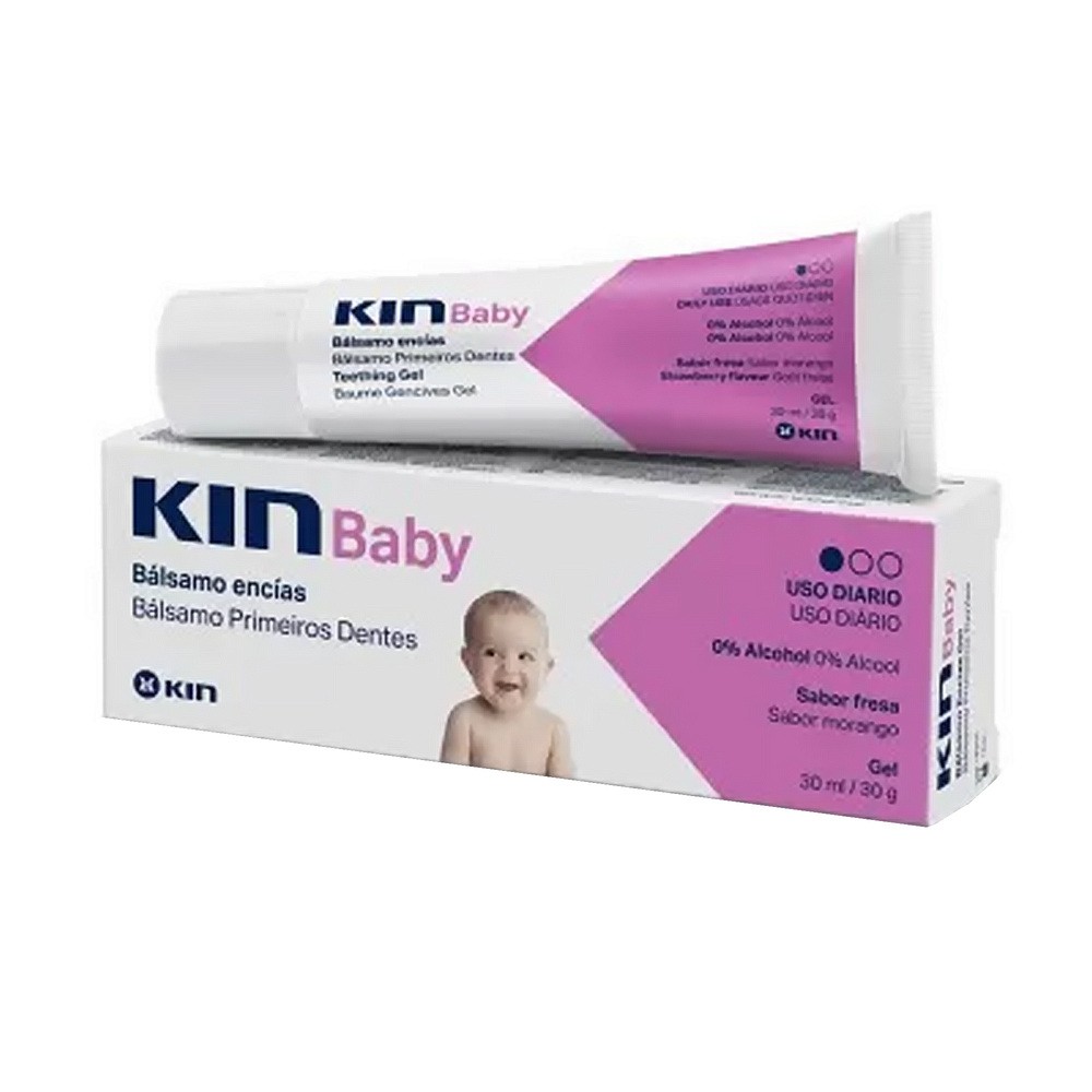 Kin Baby, żel dla ząbkujących dzieci, smak truskawkowy, 30 ml