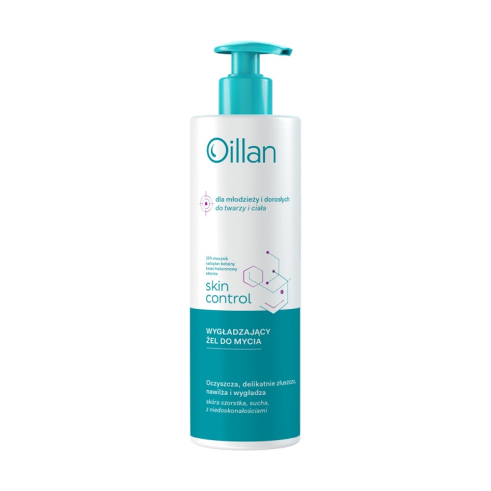 Oillan Skin Control wygładzający żel do mycia ciała i twarzy z 10% mocznikiem dla młodzieży i dorosłych 400 ml