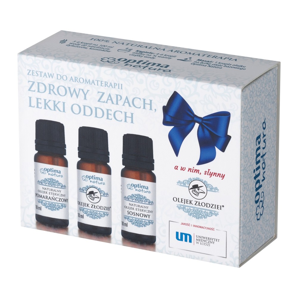 OPTIMA NATURA Zestaw Zdrowy Zapach Lekki Oddech: olejek pomarańczowy, złodziei, sosnowy, 3x10ml
