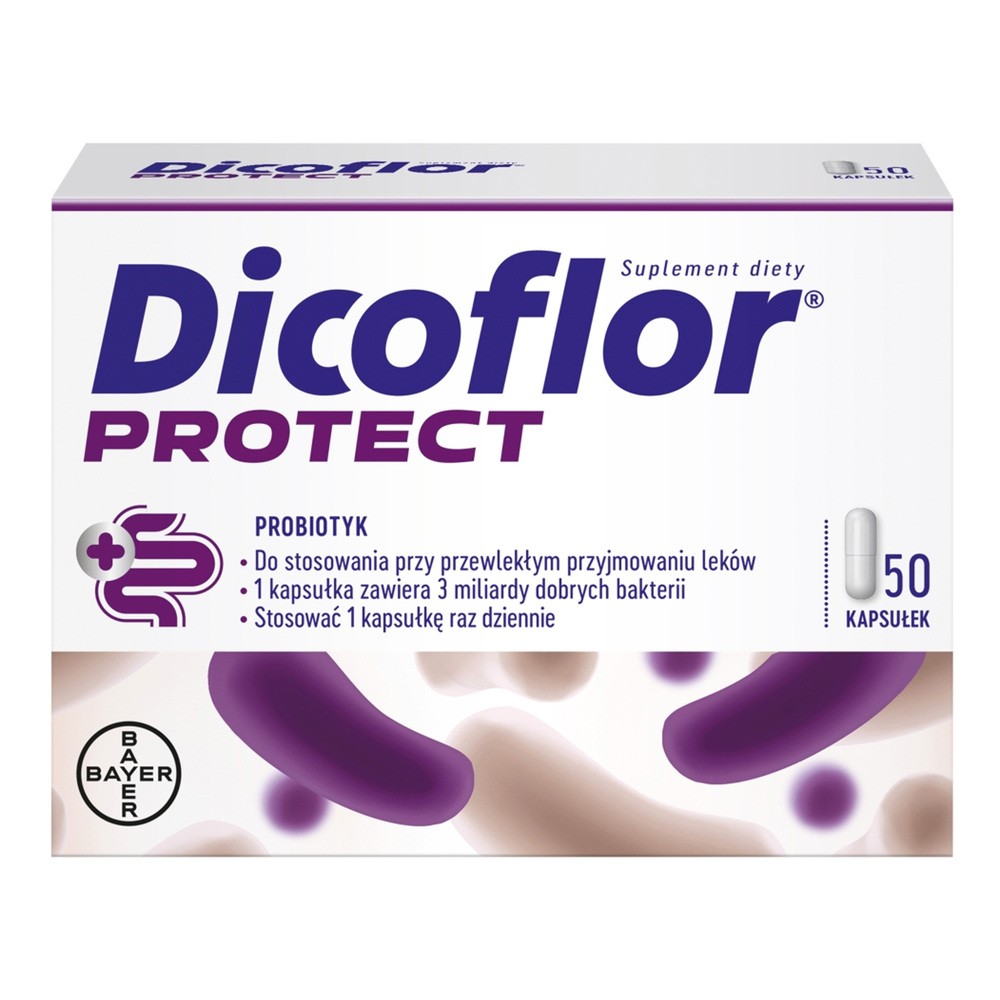 Dicoflor Protect (dawniej Dicoflor 3), dla dzieci od 3 lat i dorosłych, 50 kapsułek