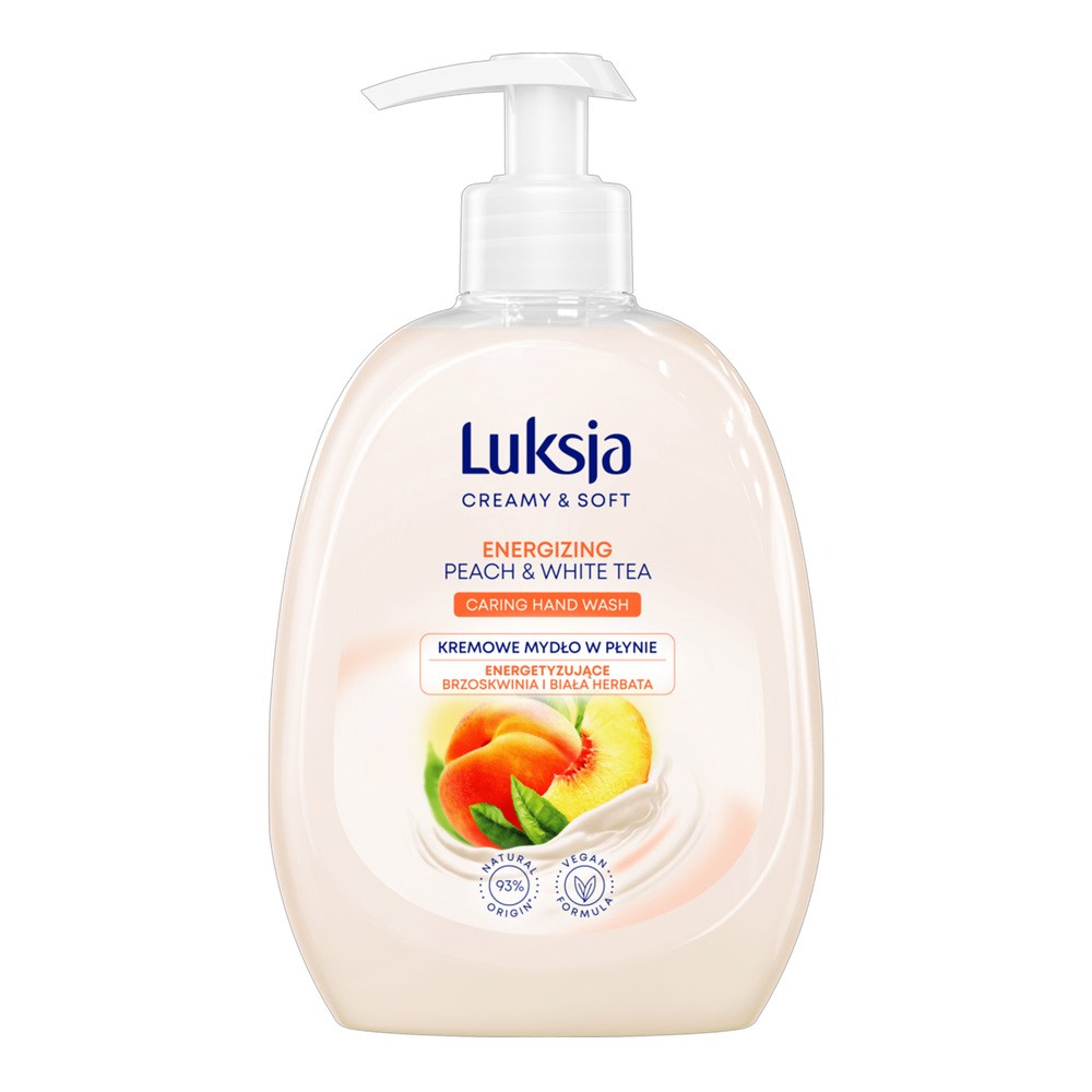 LUKSJA Creamy & Soft Kremowe mydło w płynie energetyzujące brzoskwinia i biała herbata, 500ml