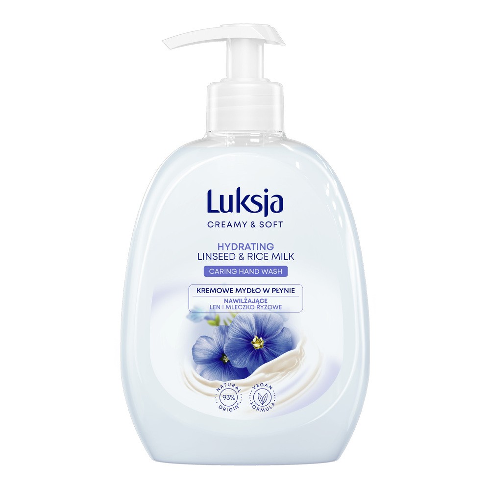LUKSJA Creamy & Soft Kremowe mydło w płynie Len i Mleczko ryżowe, 500ml