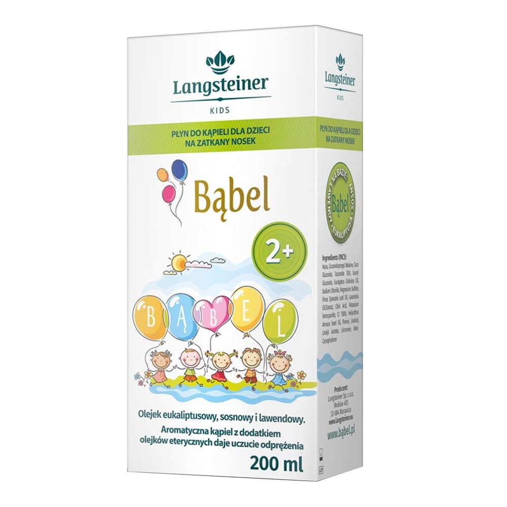 BĄBEL Płyn do kąpieli dla dzieci na zatkany nosek, 200 ml /Langsteiner/