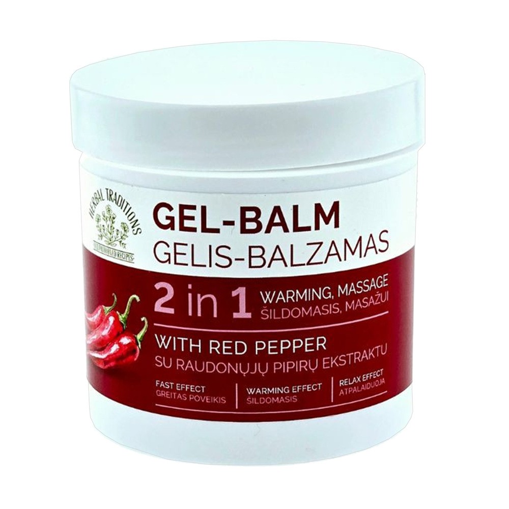 Herbal Traditions, żel-balsam do ciała 2 w 1 rozgrzewający z ekstraktem z czerwonej papryki, 250 ml