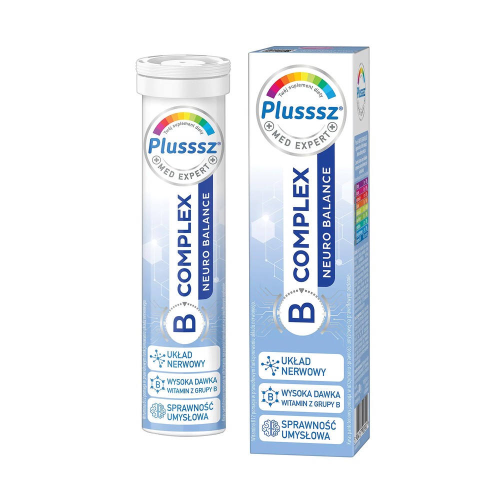 Plusssz B-Complex Neuro Balance, 20 tabletek musujących