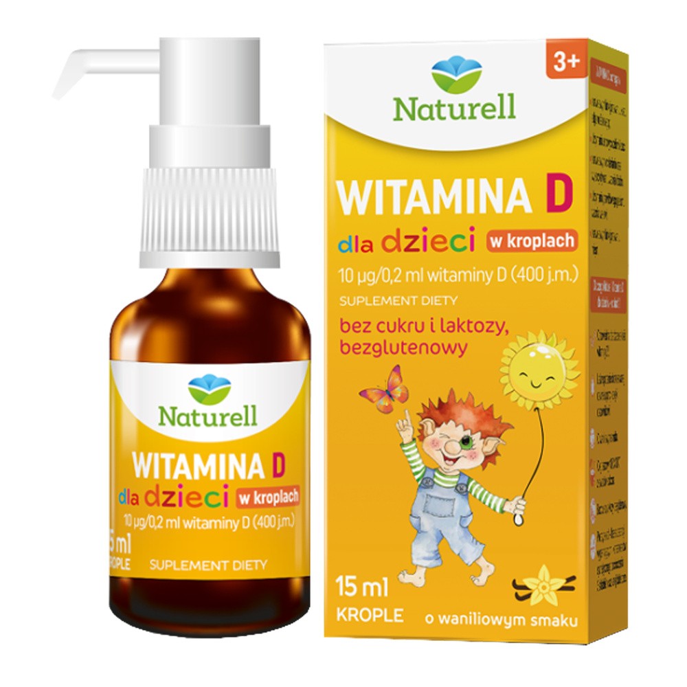 Naturell Witamina D dla dzieci w kroplach, 15 ml