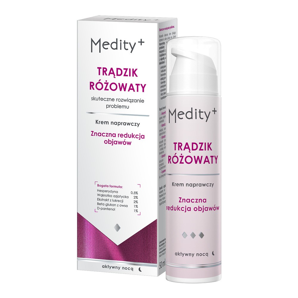 Medity+ Trądzik Różowaty Krem naprawczy na noc 50 ml