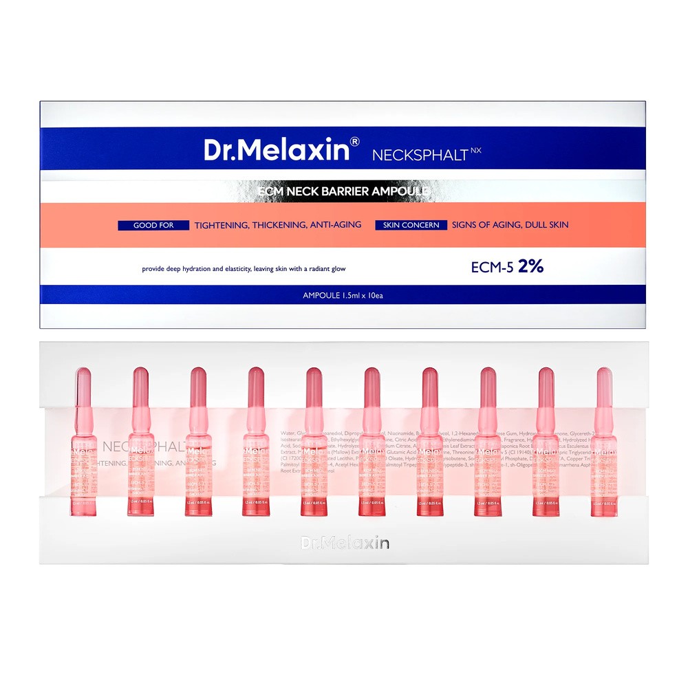 Dr.Melaxin Necksphalt Exm Neck Barrier Ampoule, Ampułki do pielęgnacji skóry szyi, 10x1,5ml