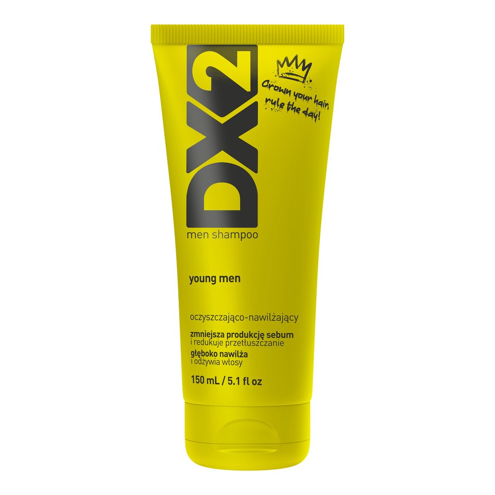 DX2 Young Men, szampon dla mężczyzn, oczyszczająco-nawilżający, 150 ml