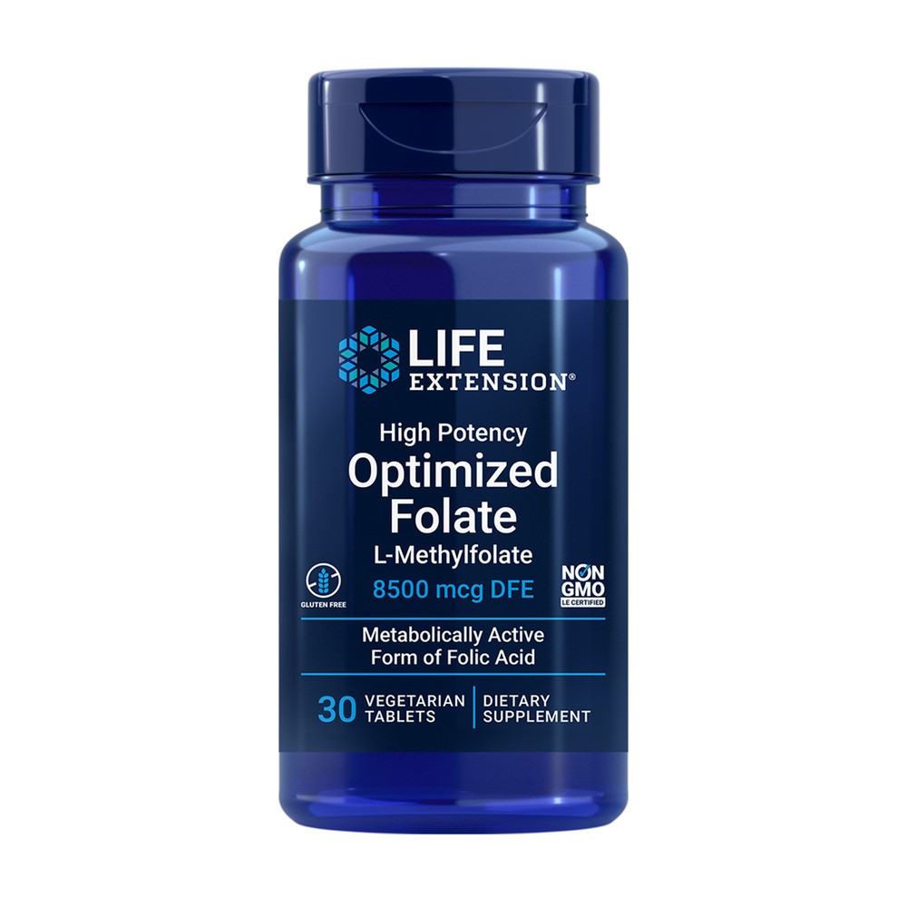 Life Extension - Zoptymalizowany Kwas Foliowy, 5000mcg, 30 tabletek wegetariańskich