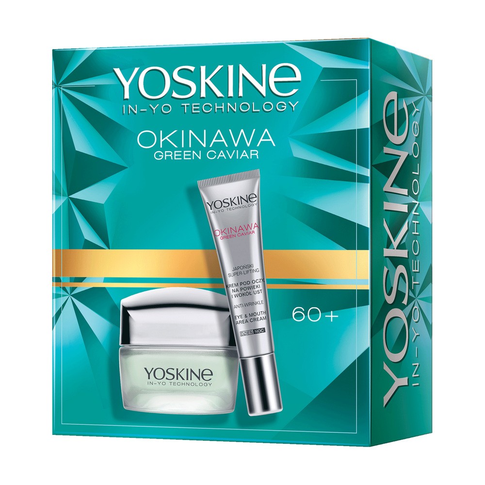 Yoskine Okinawa Green Caviar zestaw krem do twarzy na dzień i na noc 60+ 50ml + krem pod oczy na powieki i wokół ust 15ml