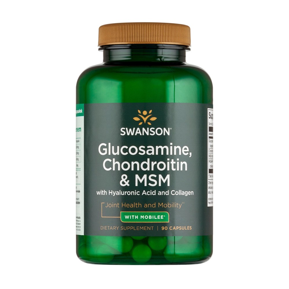 Swanson Glucosamine, Chondroitin & MSM, glukozamina, chondroityna i MSM, 90 kapsułek