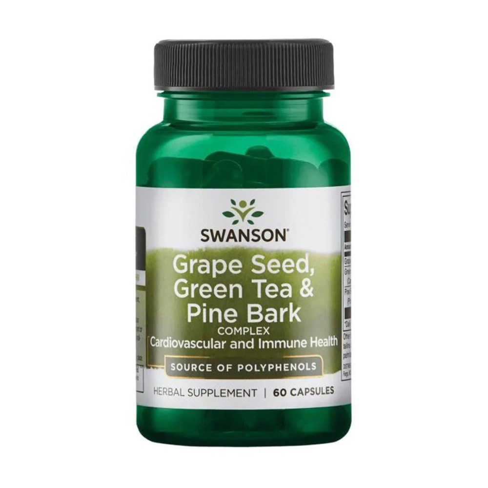 SWANSON Grape Seed Green Tea Pine Bark Complex 60 kaps. SW547