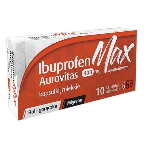 Ibuprofen MAX Aurovitas 400 mg, kapsułki miękkie, 10 sztuk