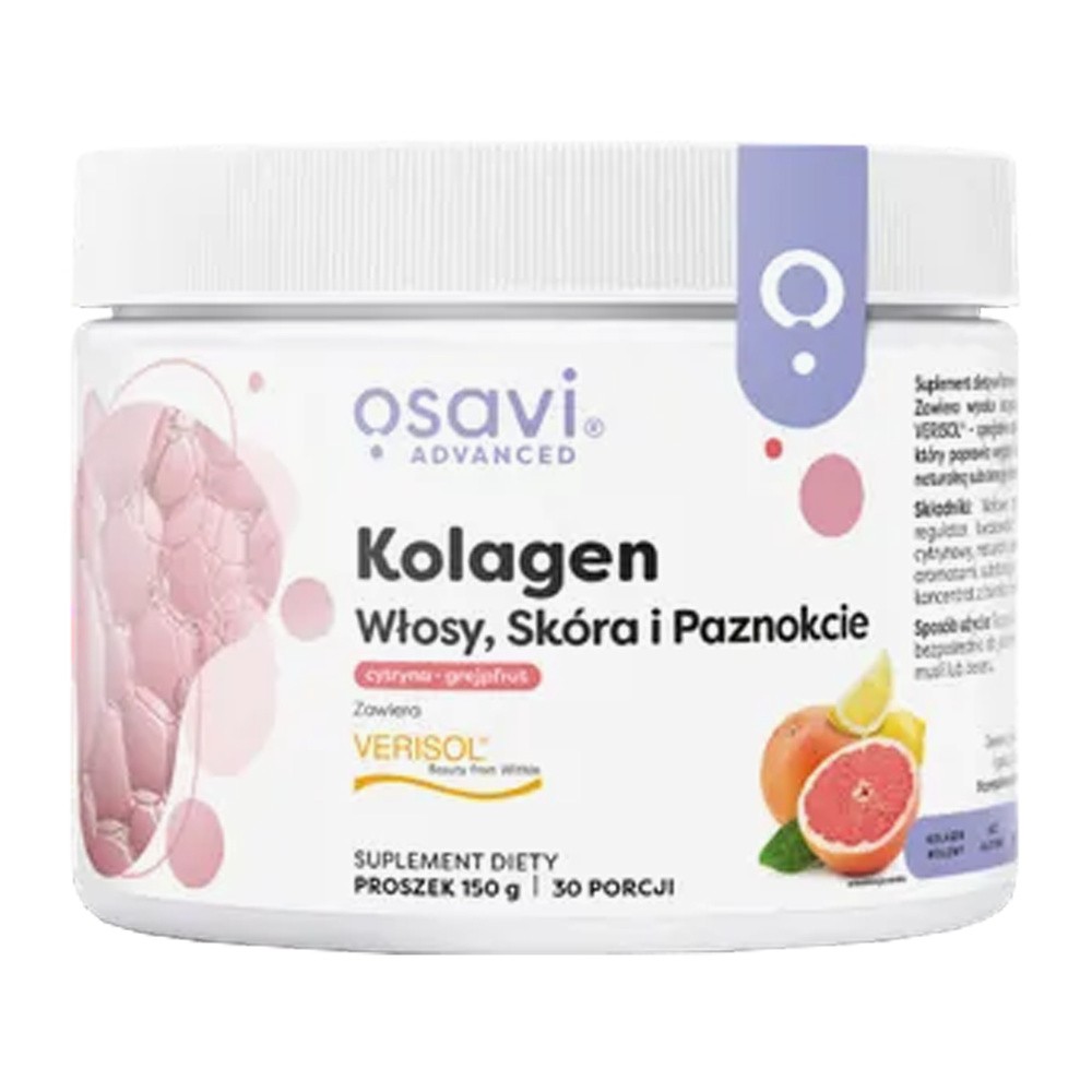 Osavi Kolagen Włosy, Skóra i Paznokcie, proszek, smak cytrynowo-grejpfrutowy, 150 g