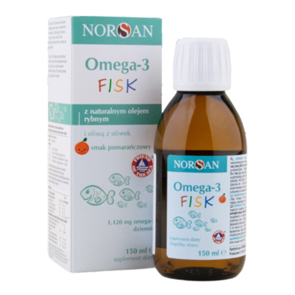 Norsan, Suplementy diety dla dzieci Omega-3 Kids płyn pomarańczowy, 150 ml