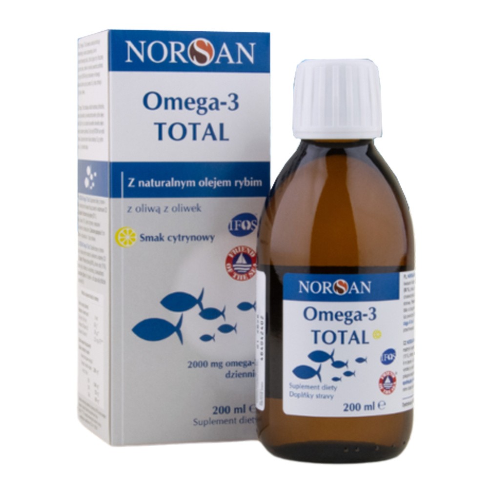 NORSAN Omega-3 Total (Praca serca, mózgu i oczu) 200ml Cytrynowy