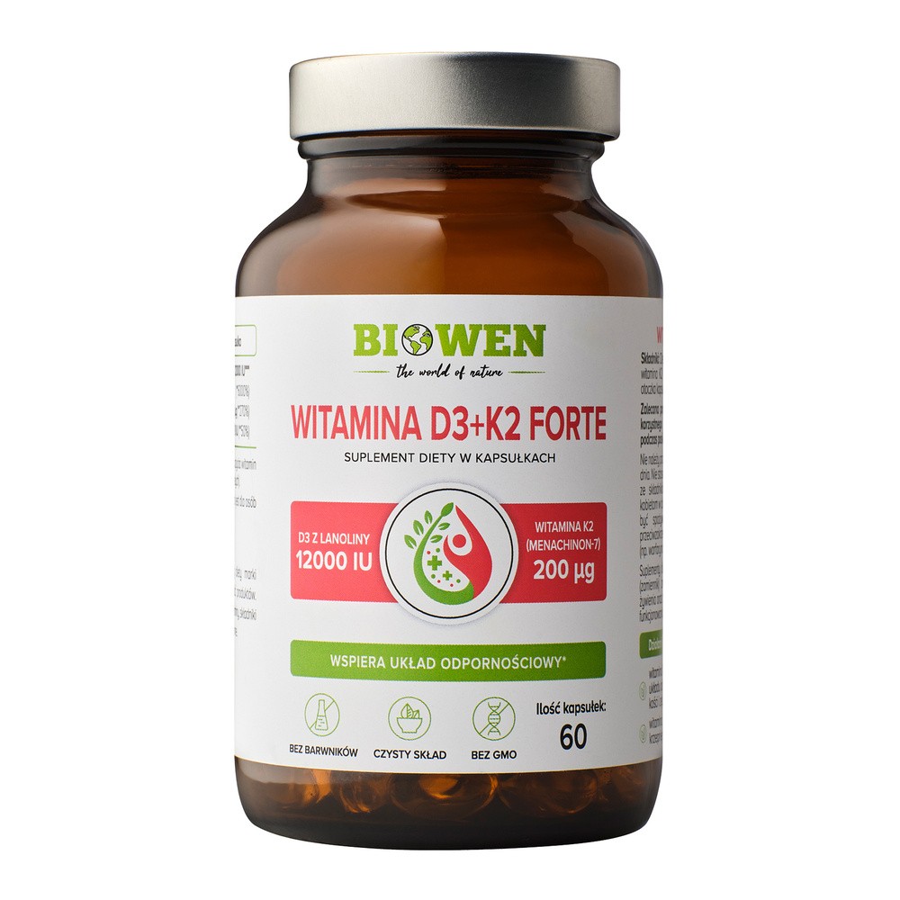 Biowen Witamina D3 K2 Forte suplement diety 60 kapsułek