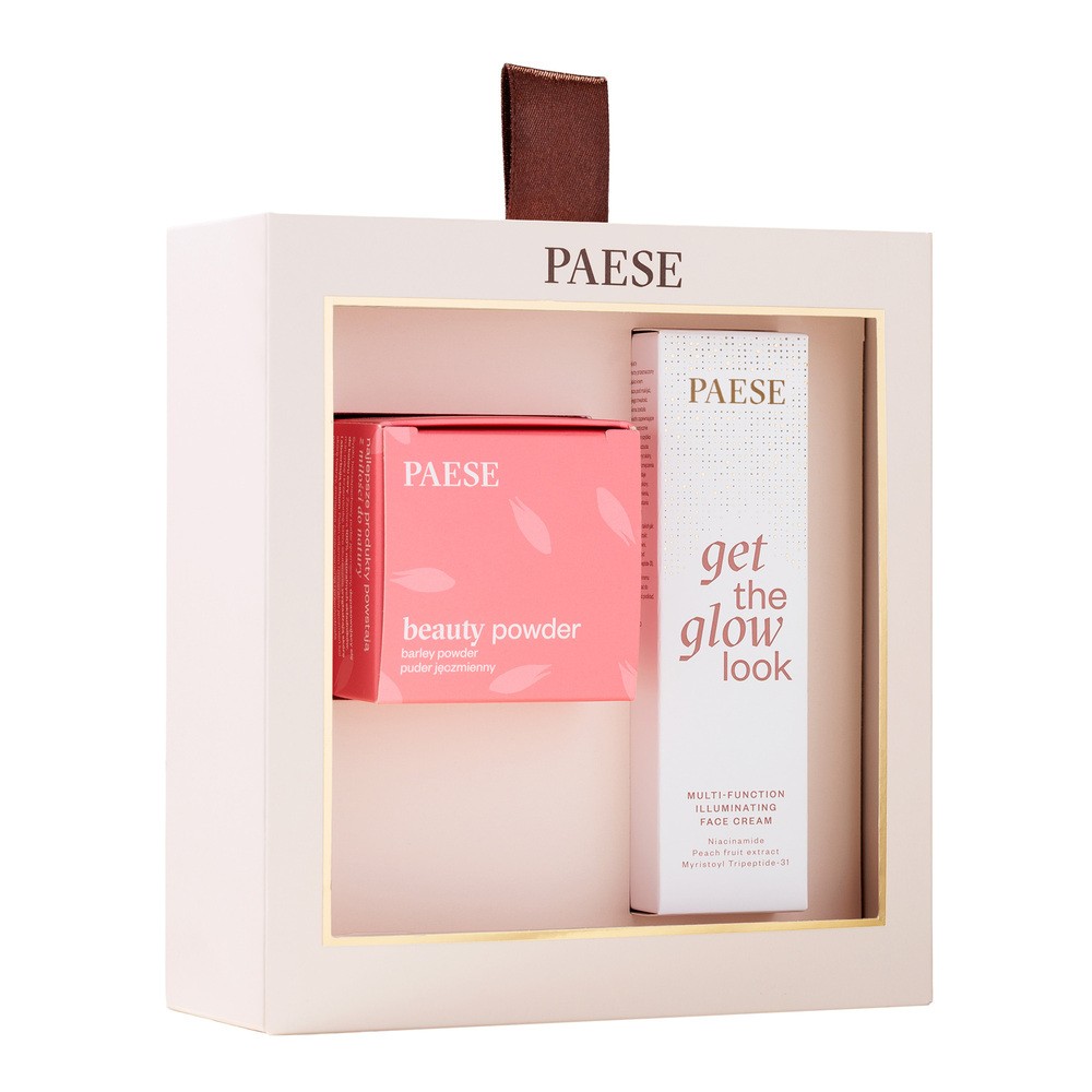 Paese Zestaw prezentowy: Get The Glow Look Krem + Sypki puder jęczmienny