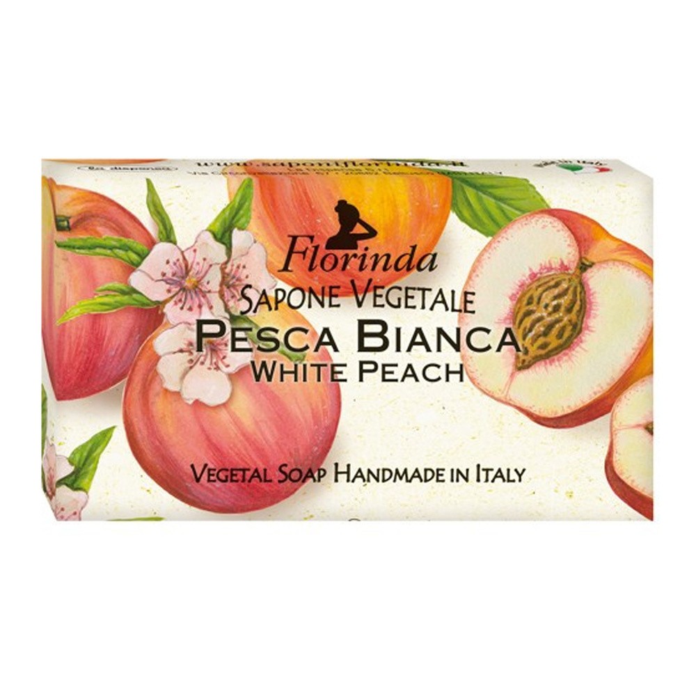 Florinda, naturalne mydło roślinne, biała brzoskwinia, 100 g