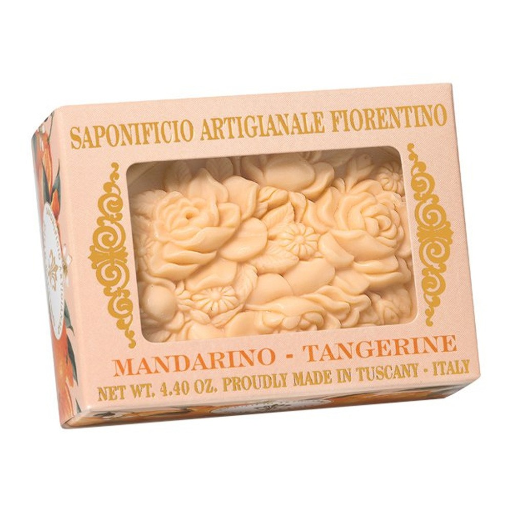 Saponificio Artigianale Fiorentino, naturalne mydło w pudełku z okienkiem, mandarynka, 125 g