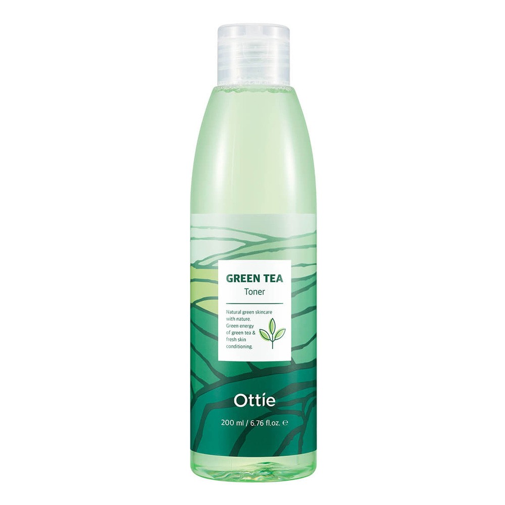 Ottie Green Tea Toner, rewitalizujący tonik do twarzy z zieloną herbatą, 200 ml