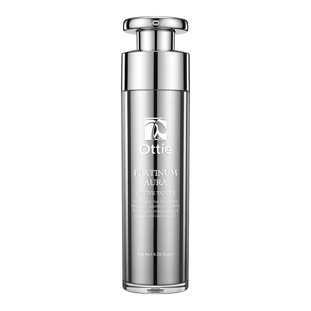 Ottie Platinum Aura Active Toner, przeciwstarzeniowy tonik do twarzy z platyną, 50 ml