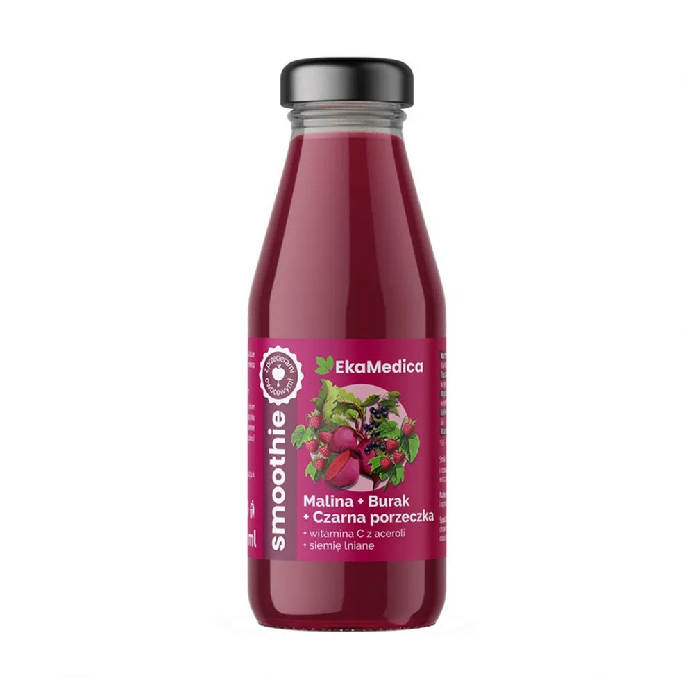 EkaMedica, smoothie, malina-burak-czarna porzeczka, 250 ml