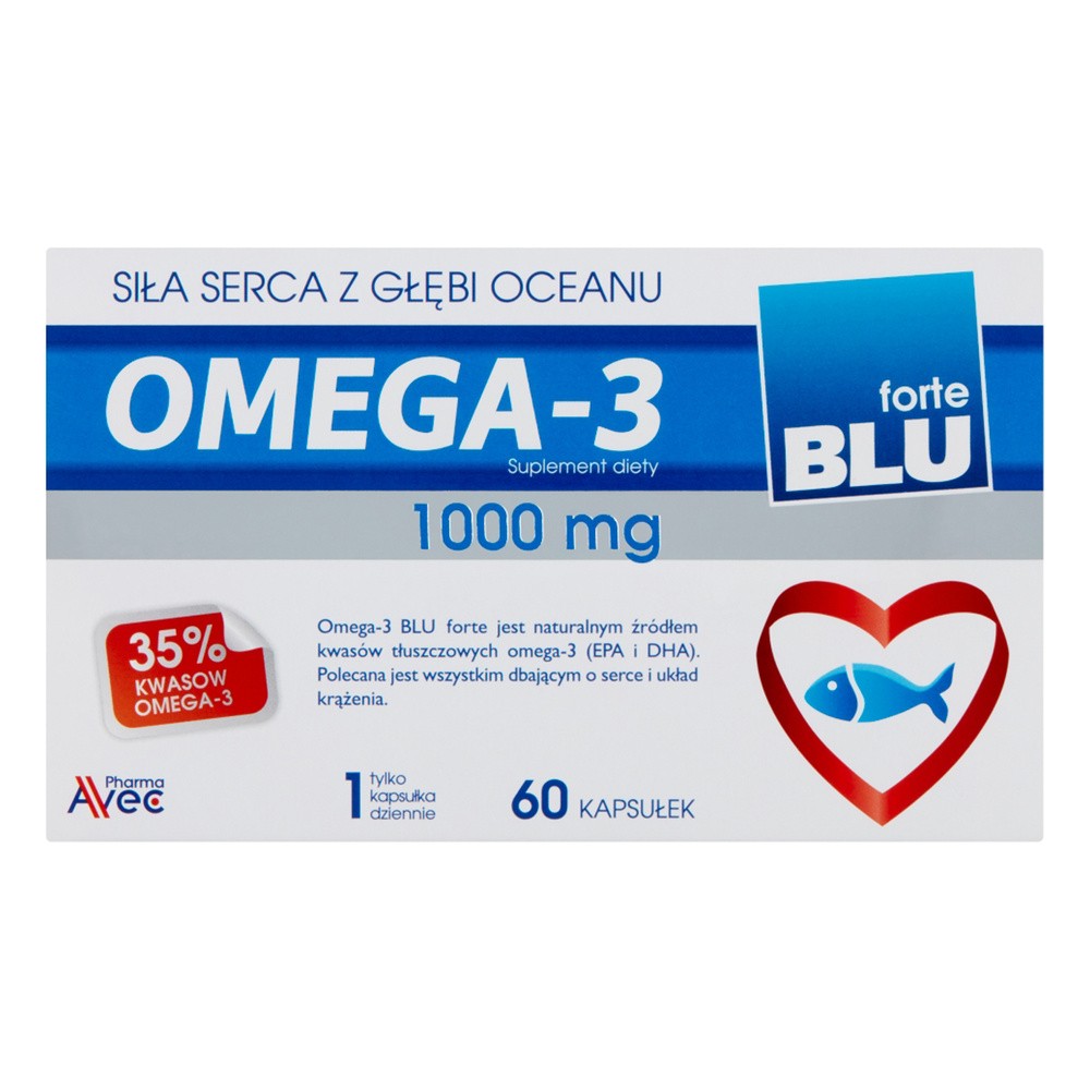 AVEC PHARMA SP. Z O.O. AVEC PHARMA SP Z O.O AVEC PHARMA Omega 3 blu forte 1000 mg 60 kaps 8772901