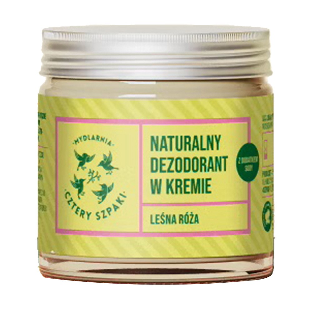 Mydlarnia Cztery Szpaki naturalny dezodorant w kremie z dodatkiem sody Leśna Róża 60 ml