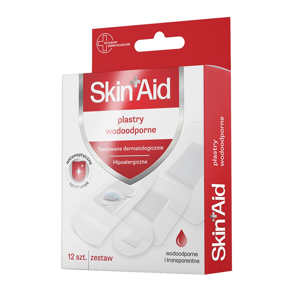 Skin Aid, zestaw plastrów wodoodporny, 12 sztuk