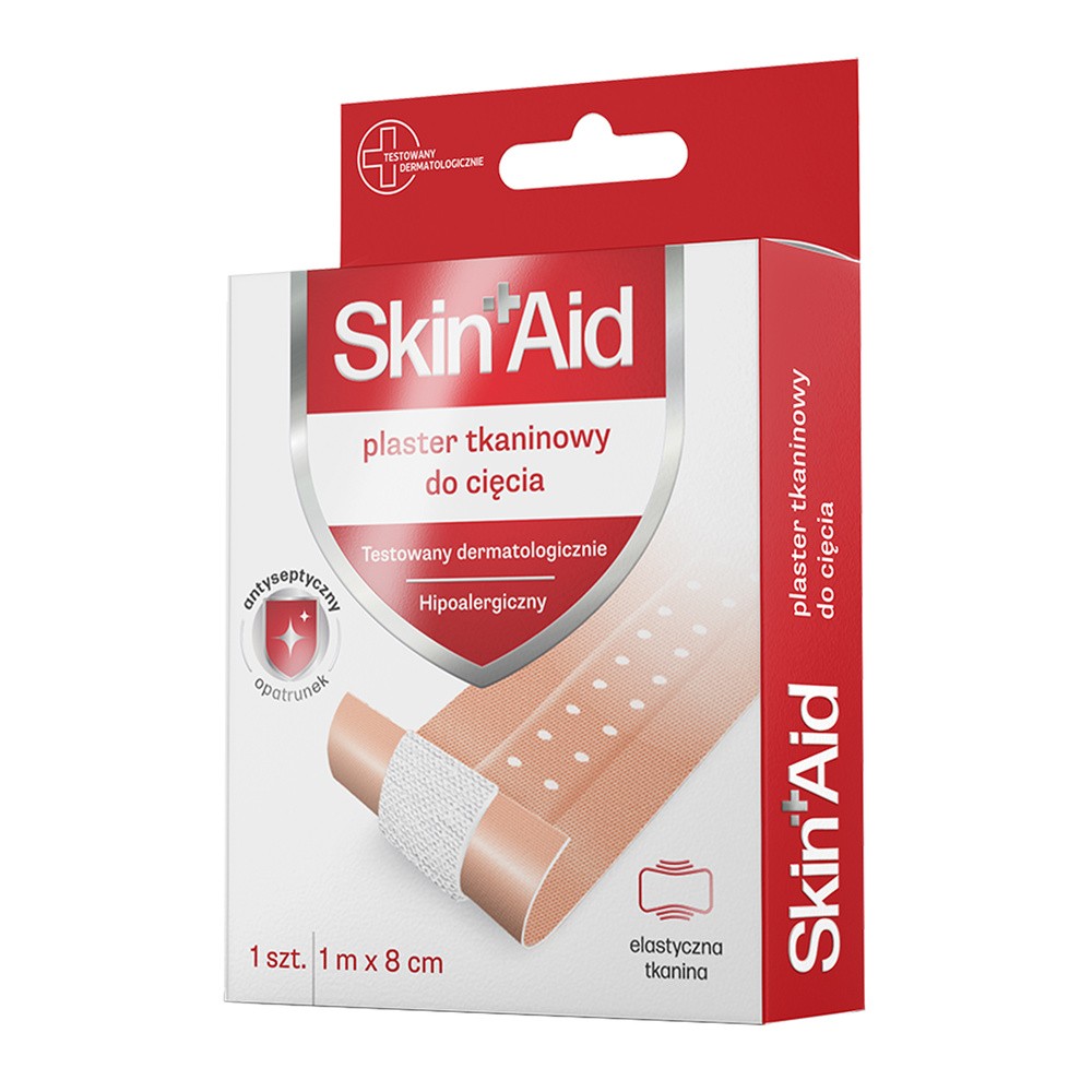 Skin Aid, plaster tkaninowy do cięcia, 1 m x 8 cm, 1 sztuka