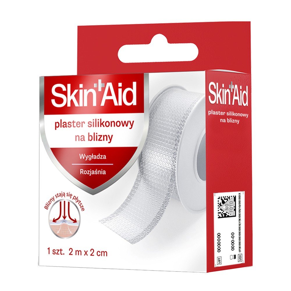 Skin Aid, silikonowy plaster na blizny, 2 m x 2 cm, 1 sztuka