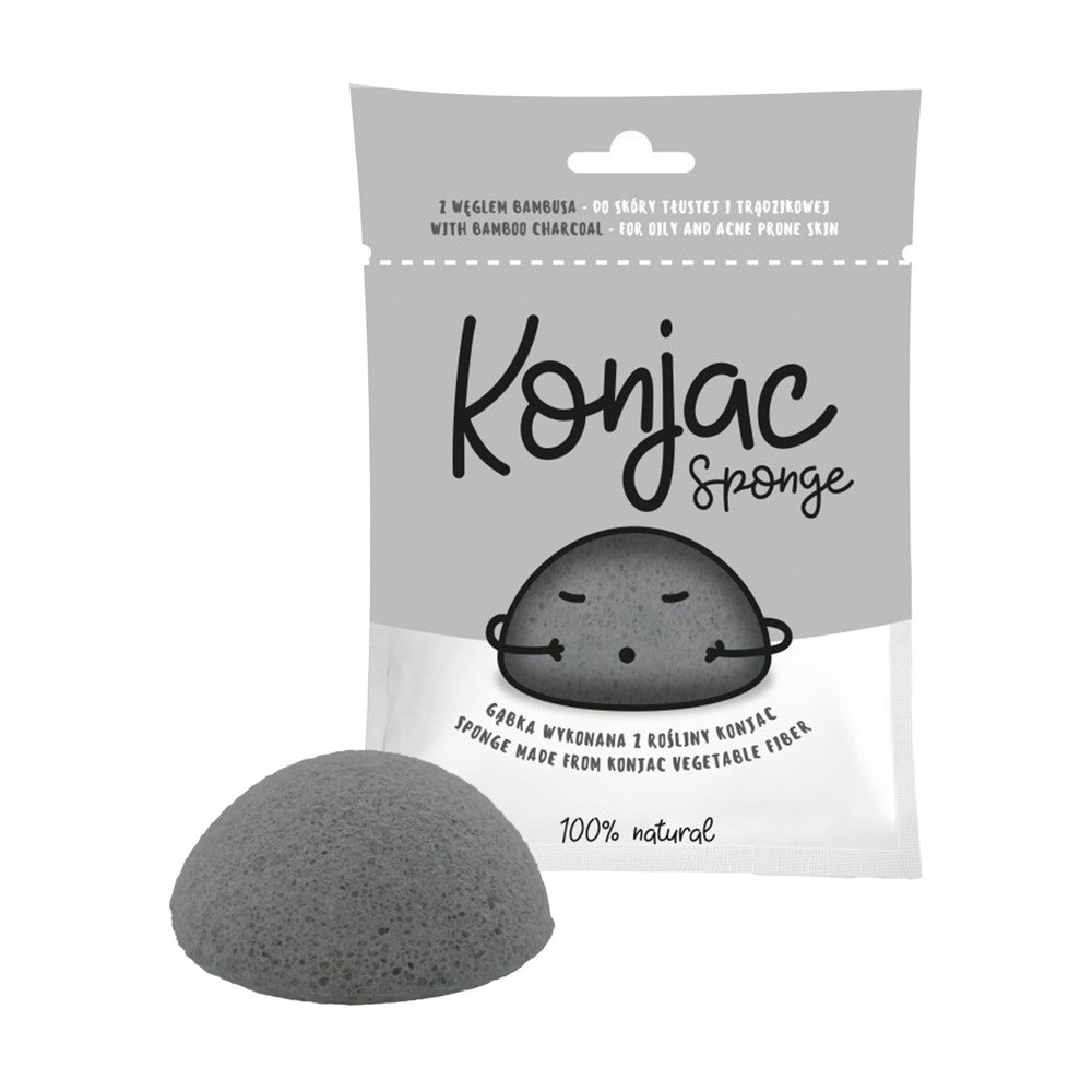 Black Diet-Food Diet-Food Konjac Sponge gąbka do twarzy z rośliny konjac Czarna 1szt