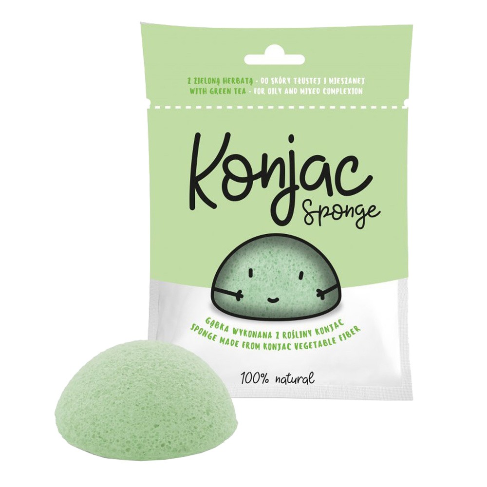 Diet-Food Diet-Food Konjac Sponge gąbka do twarzy z rośliny konjac Zielona/Green 1szt