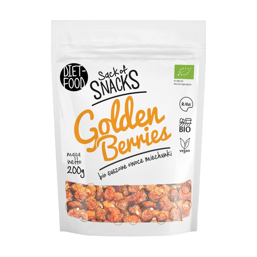 Diet-Food, Sack of Snacks, Bio Golden Berries, Miechunka Peruwiańska, 200 g