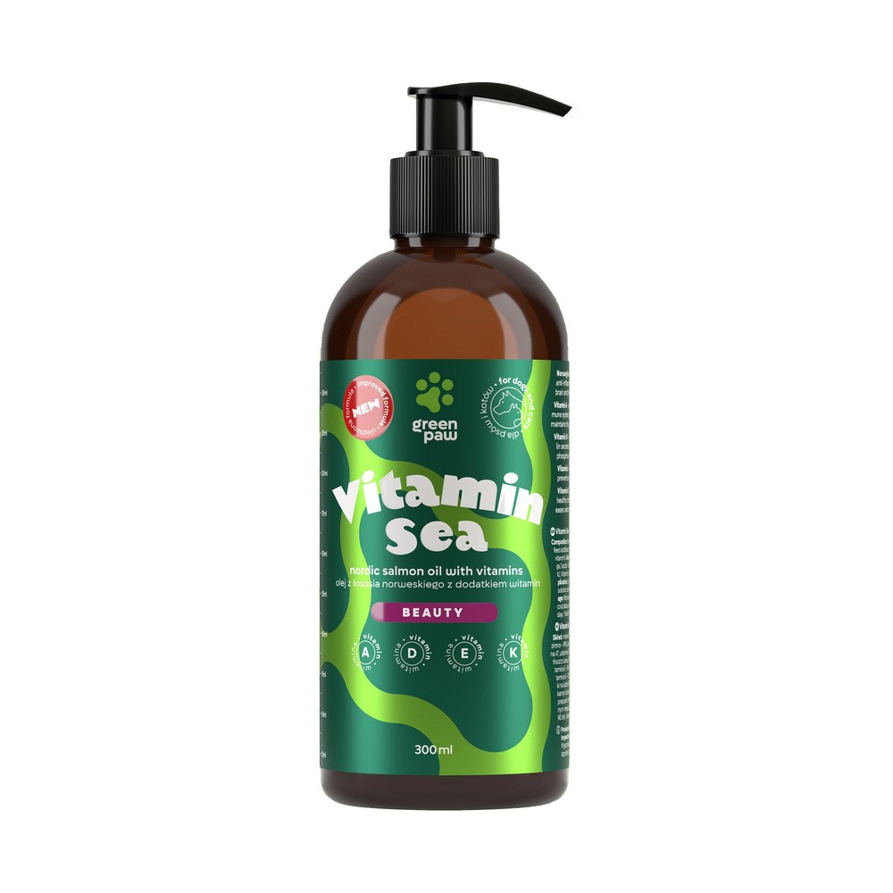 GREEN PAW Vitamin Sea Olej z łososia norweskiego z dodatkiem witamin 300ml