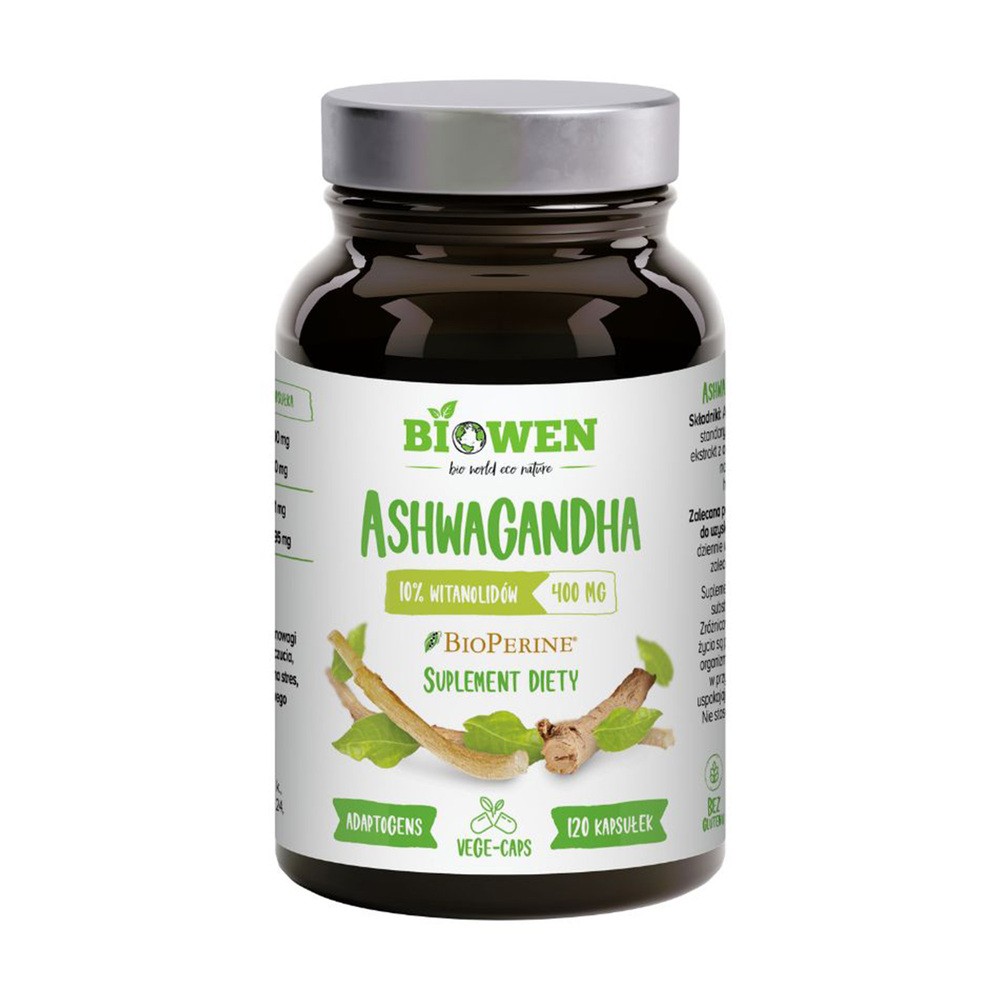 Biowen Ashwagandha ekstrakt (400 mg) Suplement diety 120 kaps. - suplement