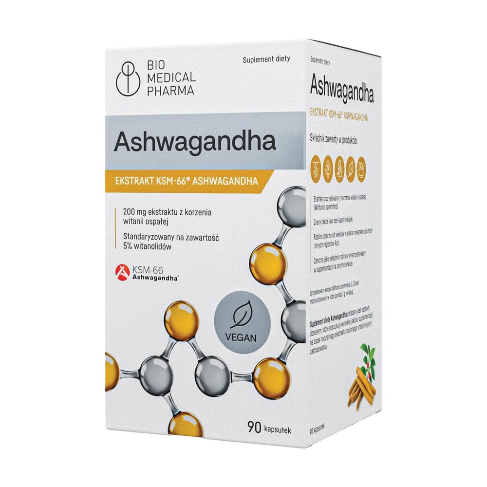 Bio Medical Pharma Ashwagandha Ekstrakt KSM-66, kapsułki twarde 90 szt