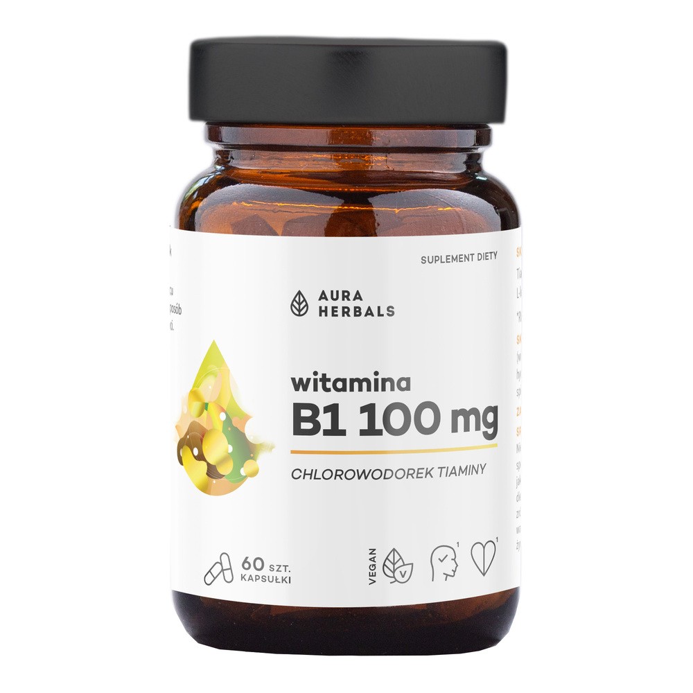 Aura Herbals Witamina B1 100mg Suplement Diety 60 Kapsułek