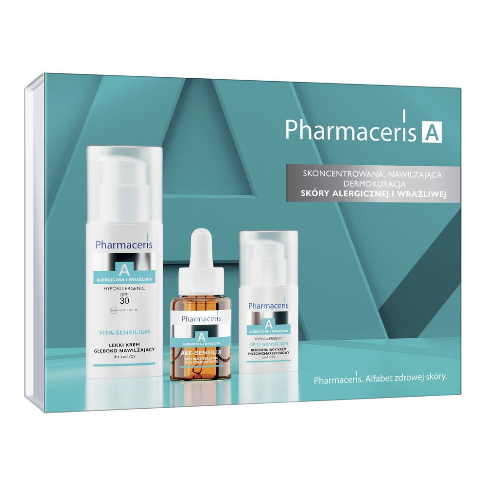 Pharmaceris zestaw A: Lekki krem SPF30 50ml + Krem pod oczy 15ml + Koncentrat 30ml