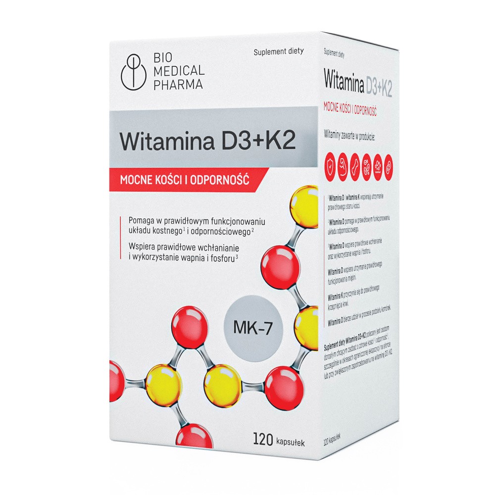 Bio Medical Pharma D3 +K2, kapsułki 120 szt.