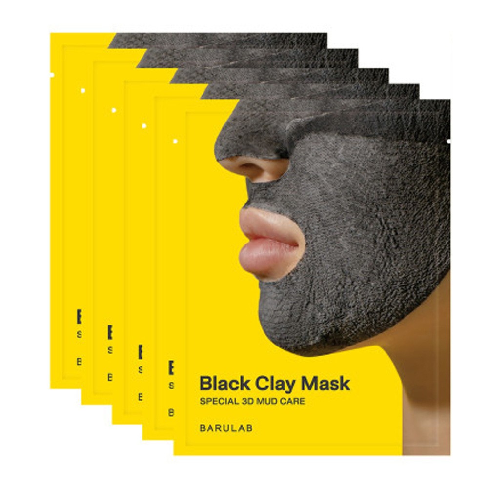 BARULAB BLACK CLAY 7IN1 TOTAL SOLUTION Maska z czarną glinką 18g x 5 sztuk