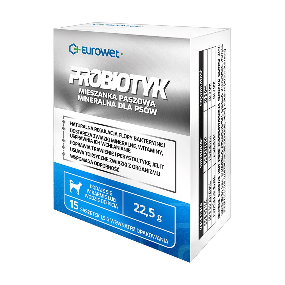 Eurowet Probiotyk w saszetkach dla psów 15 x 1,5g