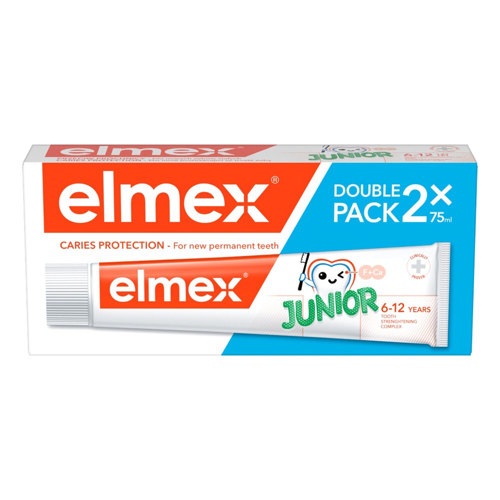 Elmex Junior, pasta do zębów dla dzieci, 6-12 lat, 2 x 75 ml