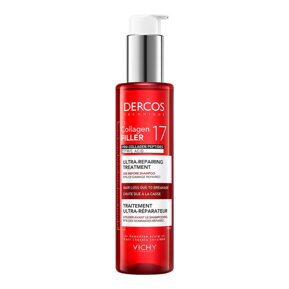 Vichy Dercos Collagen 17 Filler Ultra-Repairing Treatment - ultraregenerująca kuracja przed szamponem, 150 ml