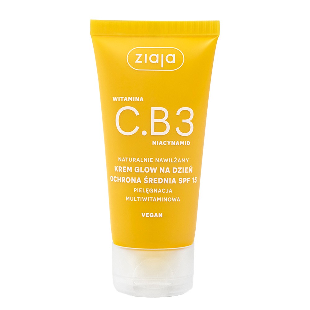 Ziaja Witamina C.B3 Niacynamid Naturalnie Nawilżamy, krem glow na dzień, ochrona średnia, SPF 15, 50 ml
