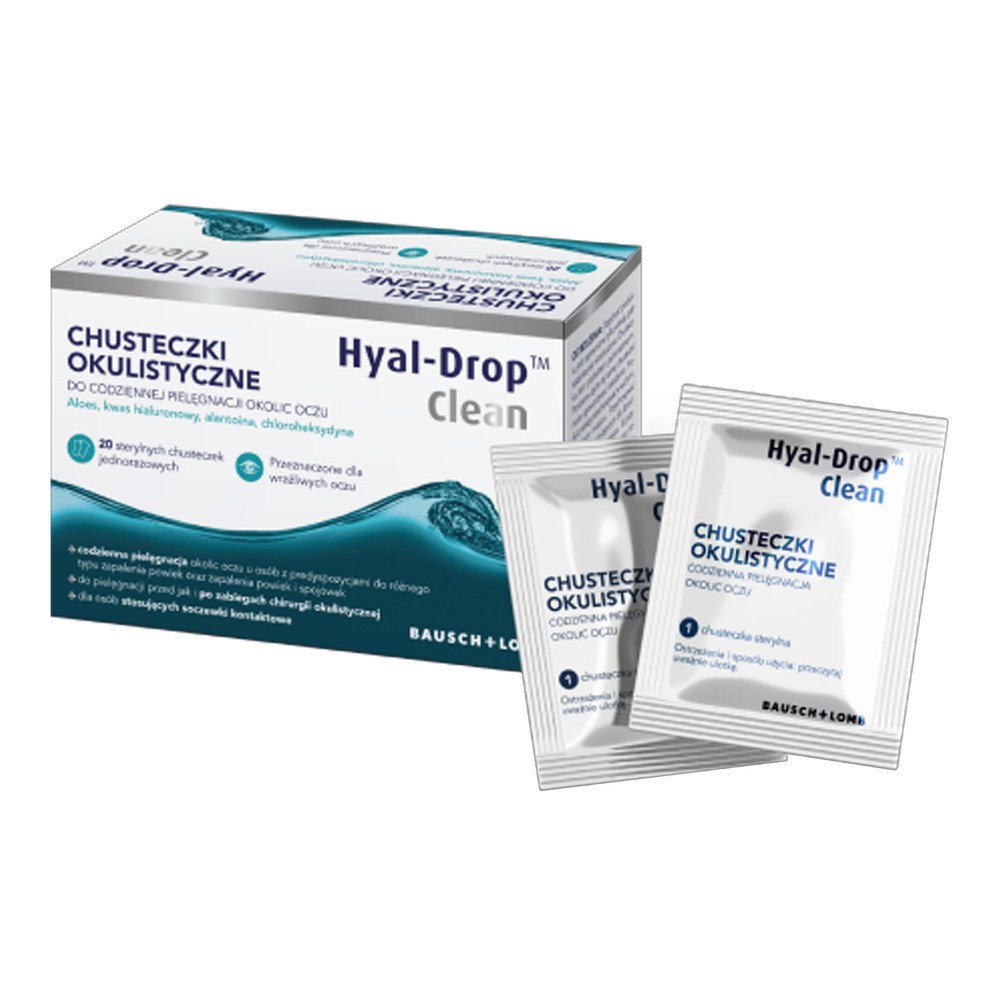 Hyal-Drop Clean Chusteczki okulistyczne, 20 szt.